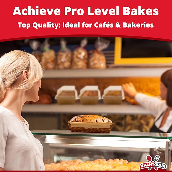 Chef-Grade Elegant 1Lb Paper Loaf Pans 25 Pk. Best Disposable Bakeable Kraft Pan Supply for Baking Bread, Small Meatloaf, Lemon Bundt Cake, Sweets for Holiday Gifts, Bake Sales or Fundraiser.