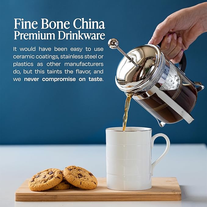 Glowstone Smart Heated Coffee Mug with Wireless Charging Base Self-heating Made from Fine Bone China Electric Coffee Mug and Self Heating Mug Keeps Drinks Hot Stay Hot Electric Coffee Mug