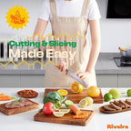 Riveira Walnut Wood Cutting Board – Versatile And Durable: Set Of 2 Pcs Rectangular Wooden Cutting Board – Natural Wooden Cutting Boards For Kitchen – Complete Walnut Wooden Chopping Board