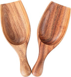 Big Coffee Scoop Shovel, 2pcs Large Ground Coffee Scoop, Wooden Bean Salt Spoons, Wood Serving Spoons for Beans Powder Sugar from Big Jars Canisters, Multifunctional Kitchen Scoop