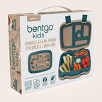 Bentgo Kids Prints Leak-Proof, 5-Compartment Bento-Style Kids Lunch Box - Ideal Portion Sizes for Ages 3-7, Durable, Drop-Proof, Dishwasher Safe, & PFAS & BPA-Free Materials (Trains)