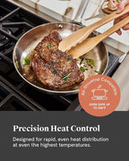 Caraway Stainless Steel Deluxe Cookware Set (16 Piece) - 5-Ply Stainless Steel Pots, Frying Pans, Lids and Kitchen Storage - Non Toxic, PTFE & PFOA Free