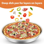3 Pcs Deep Pizza Pans, 16" Stainless Steel Pizza Tray for Oven Reusable Round Kitchen Baking Cooking Pan Home Restaurant Safe Bakeware for Serving Displaying Cookie Cakes Pies, Dishwasher Safe