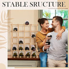 Juexica 12 Bottles Wooden Wine Rack Stackable Modular Storage Racks DIY Assembly Wine Bottle Holder for Inside Cabinet Countertop Cellar Racks(2 Pack)