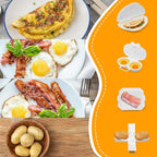 4pcs Microwave Breakfast Set, Including Non-Stick Omelet Maker 2 Cavity Egg Poacher Bacon Baking Tray Potato Rack Easy to Use Microwave Cookware Cooker