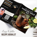 Moscow Mule Kit Gift Set - 2 Copper Mugs - 11 Botanicals - Stainless Steel Shaker & Jigger - Mudder - Recipe Book - Moscow Mule Cocktail Kit - Basket Gifts for Women - Unique Accessories for Infusion