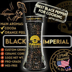 YUPANQUI Organic Black Pepper Grinder Manual Pepper Grinder 3.5oz Award-Winning Gourmet Peppercorns Peppermill BLACK IMPERIAL, Best Black Peppercorn Grinder for Kitchen