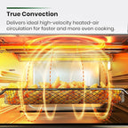 Infrared Heating Air Fryer Toaster Oven, Extra Large Countertop Convection Oven 10-in-1 Combo, 6-Slice Toast, Enamel Baking Pan Easy Clean with Recipe Book, Brushed Stainless Steel Finish