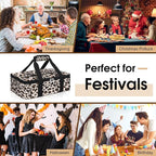 Insulated Casserole Carrier, Portable Casserole Carrier for Hot or Cold Food Lunch Tote Warmer or Cooler Bag, Lasagna Lunch Bag for Potluck Parties- Fits 9" x 13" Baking Dish-Leopard