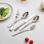 20-piece Silverware Set for 4, 18/10 Stainless Steel Flatware Set, Fine Silverware Set, Serving Utensil Sets, Finely Polished and Dishwasher Safe, Cupid