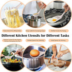 HaWare Kitchen Cooking Utensils Set, 23-Piece Silicone Kitchen Utensils Spatula Set with Holder, Heat Resistant Wooden Handle Kitchen Gadget for Nonstick Cookware, Food-grade Turner Spoon Sets (Khaki)