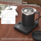Coffee Mug Warmer & Mug Set for Desk, Electric Coffee Cup Warmer with 16oz Heated Mug, Smart Coffee Heater with Auto Shut Off for Office/Home, Christmas/Birthday/Coffee Gifts for Men & Women,Black