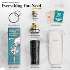 Insulated Cocktail Shaker Set | Double Wall Stainless Steel | Martini Shaker for Home Bar Bartending | Built-in Drink Measurement System & Strainer, Travel Bag, 35 Recipes | Gift Set (Leopard Gold)