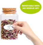 500 Removable Freezer Pantry Canning Labels Set Water Oil Resistant with Perforation Line for Food Containers Jars Kitchen Restaurant Storage Organization