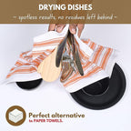 Native Fab Stripe Kitchen Towels - 4 Pack - Basket Weave 100% Cotton Dish Towel - 16x26 inches - Absorbent Towels for Cleaning, Quick Drying, Washable Dish Cloths with Hanging Loop - Orange White