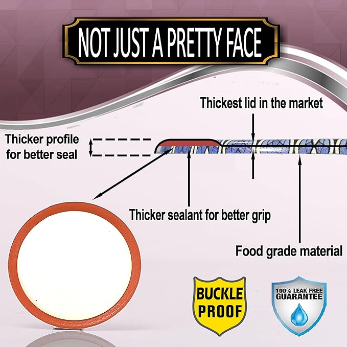 Supa Ant Wide Mouth Canning Lids (100pcs) Decorative Tin Canning Lids Wide Mouth (Wood Frame) Buckle Proof and Rust Proof - Perfect Fit Can Lid for Mason Jars Canning Supplies