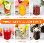 8oz mason jars with Silver Lids&Bands 24Pack and Stickers, Small Mason Jars 8 oz - Half Pint Canning Jars 8oz Glass Jars with Lids for Oats/Jelly/Jams/Crafts/Candles