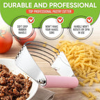 Spring Chef Large Dough Blender For Baking, Professional Dough Cutter Tool, Stainless Steel Puff Pastry Cutter Tool, Dishwasher Safe Pastry Blender for Easy Mixing - Pink Lemonade