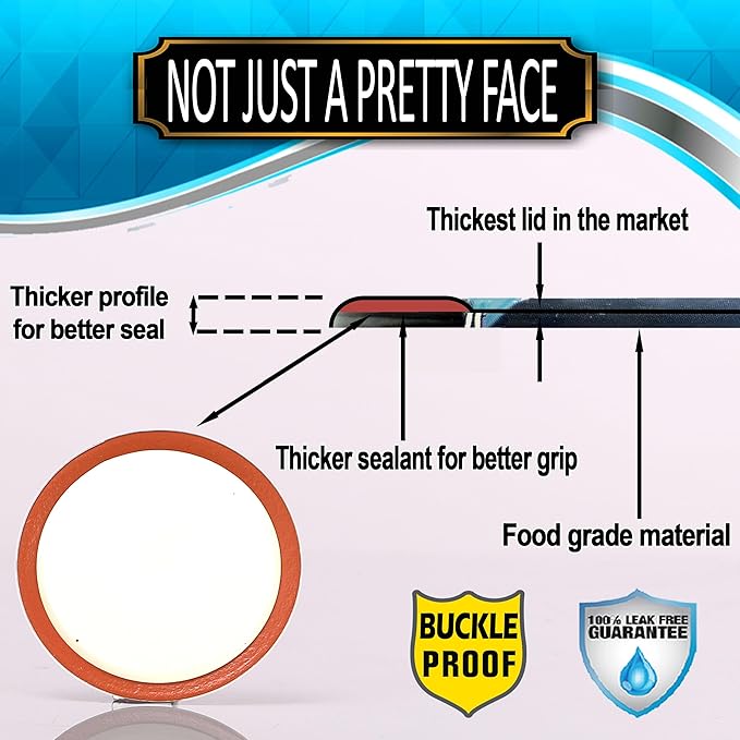 Supa Ant Thickest Canning Lids Wide Mouth (50 Pcs) Food Grade Tin Can Lids for Canned Food-Buckle Proof & Rust Proof Lid for Canning Kit for Wide Mouth Mason Jars (Turquoise Barrette) Canning Supplies