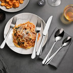 Silverware Set, 30-Piece Flatware Cutlery Set Service for 6, Modern Heavy Duty Design, 18/10 Stainless Steel Utensils, Dishwasher Safe