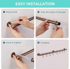 ROTHLEY Stainless Steel Pot and Pan Hanger: 23.7 Inch Wall Mounted Hanging Pots and Pans Rack with Hooks (Antique Copper)