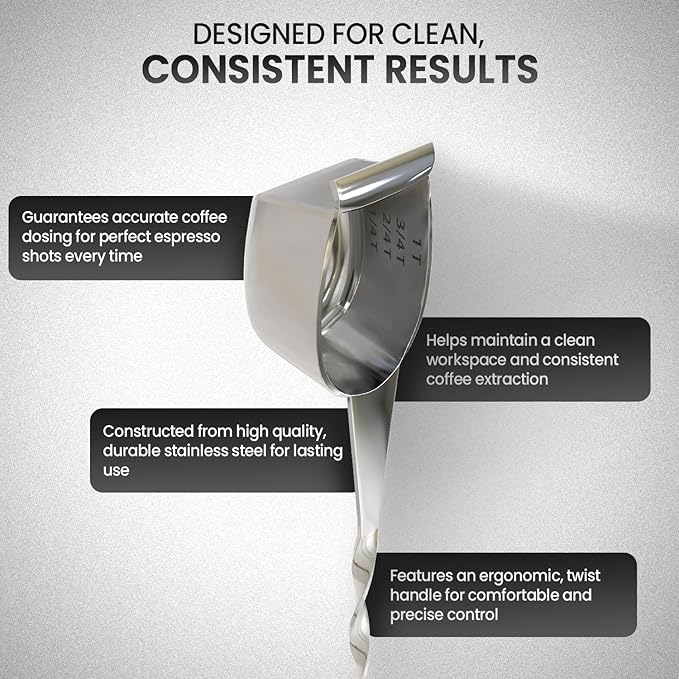 Rattleware Stainless Steel Spoon Twist – Coffee Scoop with Graduated Measure, Long Handled Espresso Spoon, Barista Tool, Coffee Bar Accessories, Measuring Tablespoon for Ground Coffee