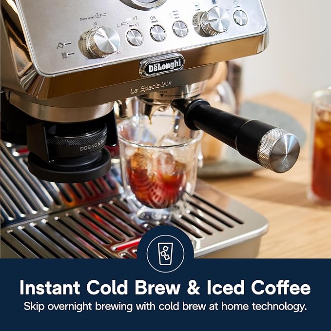 De'Longhi La Specialista Arte Evo Espresso Machine - Compact Cold Brew Coffee Maker with Grinder, Milk Steam Wand/Frother & Tamping Tools - Home Barista Kit for Lattes, Cappuccinos, Iced Coffee