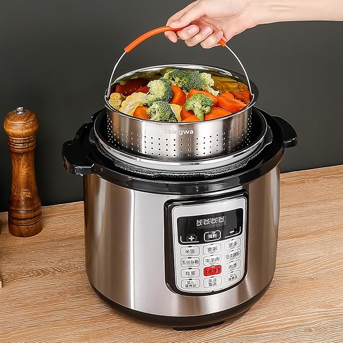 Steamer Basket for Instant Pot, Stainless Steel Vegetable Steamer Basket Insert for Pots (6qt)