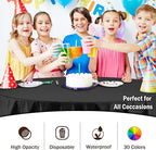 Exquisite Party Solids 12-Pack Premium Plastic Tablecloth 84in. Round Table Cover - Black