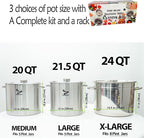 Supa Ant 24 Qt. Stainless Steel Water Bath Canning Pot with Canning Supplies Starter Kit - Canning Rack,Food Grade Canning Ladle, Measuring Cups,Funnel,Tongs,Jar Lifter & Wrench,Lid Lifter, 90x Labels