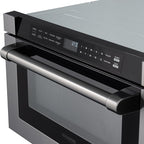 KoolMore Reserve 24 in. 1.2 cu. ft. Microwave Drawer with Electric Door Opening, 10 Power Levels, Sensor Cooking, Melt, Defrost, Bake, Roast, Broil, 1500 Watts, UL Certified in Black Stainless-Steel