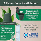 Roobi Cleaning Pods Compatible with Nespresso. Includes 1 Reusable Pod & 12 Cleaning Tablets. Specially Formulated for Originaline Machines. 1 Year Supply.