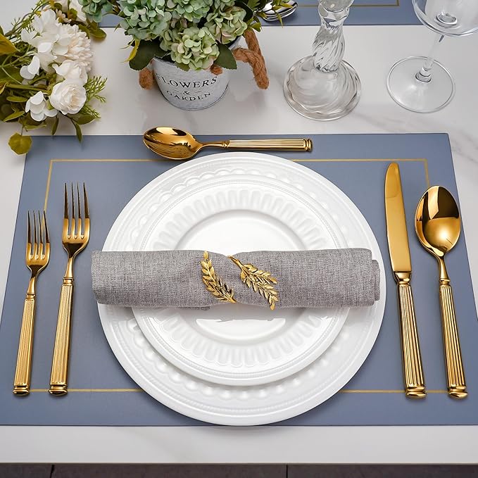 20-Piece Heavy Duty Gold Silverware Set for 4, 18/10 Stainless Steel Flatware Gold, Extra Thick Heavy Weight, Ideal for Wedding Gift