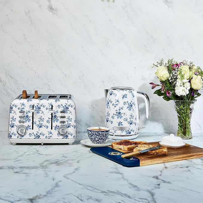 Laura Ashley Stainless Steel Electric Kettle 1.7 Liter - 1500W Rapid Boil Electric Kettles for Boiling Water - Electric Tea Kettles Automatic Shut Off - Overheat & Boil Dry Protection Jug Kettle