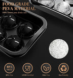 Whiskey Ice Ball Maker, [Fill without Funnel & Easy Release] 2.2'' Round Large Iced Cube Trays with Cover, Reusable Sphere Silicone Ices Tray with Lids for Bourbon, Gift for Brandy Lover