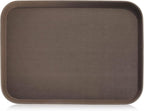 New Star Foodservice Restaurant Grade Non-Slip Tray, Plastic, Rubber Lined, Rectangular (Brown, 16-Inch x 22-Inch)