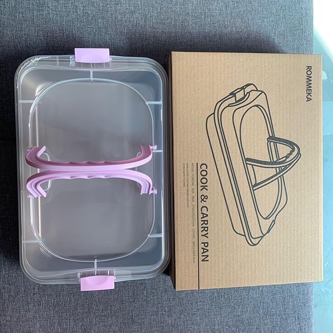 9x13 Baking Pan with Lid, Non Stick Sheet Pans for Baking, Rectangle Cake Pan Carrier with Lid and Handle