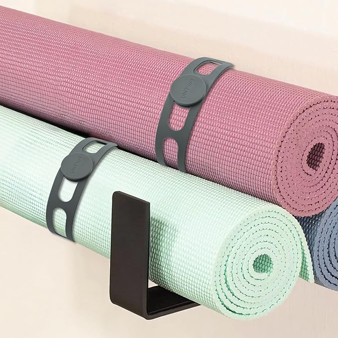 Silicone Latch Strap for Slow Cooker Lid, Pot, Bento Box, 21.65 in Reusable Elastic Self-Lock Silicone Tie for Bundling or Organizing Curtain, Cords, Yoga Mat, Camping Mat, 2pcs (Gray&Gray)