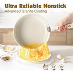 SENSARTE 24 Piece Pots and Pans Set, Nonstick Detachable Handle Cookware, Induction Kitchen Cookware Set with Removable Handle, Healthy Non Stick for RV, Dishwasher ＆ Oven Safe (White)