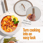 22Pcs Pots and Pans Set Non Stick, Ceramic Nonstick Cookware Set, Kitchen Induction Pots and Pans Cooking Set with Stay Cool Handles, without PFOA, PTFE or PFAS, Cream Yellow