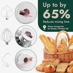 3 Pieces Stand Mixers Repair Set for Kitchen Tilt-Head Stand Mixers K45DH Dough Hook K45B Coated Flat Blade Paddle K45WW Wire Whip Compatible with kitchen aid Mixers Accessories by AMI PARTS