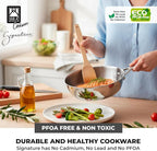 BRA COOKWARE Signature Deep Frying Pan | 11 inches Professional High Skillet | Stainless Steel Deep Frying Pan | All Stovetop Compatible | PFOA Free | w/o Non-Stick Coating | Polished Finish