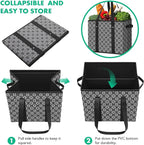 WISELIFE Reusable Grocery Bags [3 Pack],Large Grocery Tote Bag Water Resistant Shopping Bags Foldable Grocery Bag for Clothes,Shoes and Picnic,Black