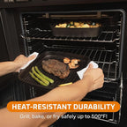 Bruntmor 2-in-1 Pre-Seasoned Cast Iron Dutch Oven with Grill Pan Lid and Handles - 11 Inch Non Stick Square Cast Iron Skillets for Braising, Grilling, and Frying - Heat-Resistant to Oven and Stovetop