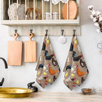 Rooster Chicken Dish Towels Set of 2, Absorbent Vintage Decorative Kitchen Towels dishcloths, Retro Kitchen Baking Bar Bathroom Decor Drying Cloth