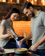 GiveBest Electric Salt and Pepper Grinder Set with Easy-to-Carry Charging Base and LED Light, Automatic Salt and Pepper Grinder Set, Adjustable Coarseness, USB Rechargeable, Washable Container