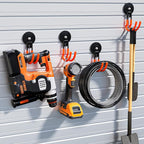 Heavy Duty Storage Magnetic Utility Hooks Large Garage Magnet Hooks with Anti-Slip Coating for Metal Cabinet,Pegboard,Garage Shelve,Garden Tools (Orange4pro)