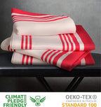 Urban Villa Kitchen Towels 100% Cotton Pack of 6, Highly Absorbent Quick Drying Super Soft Premium Dish Towels 20x30 Inch for Kitchen with Hanging Loop Hand & Tea Towels - Pink/White