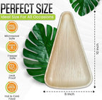 10" x 6" Pizza Palm Leaf Plates Better than Bamboo & Disposable Plates, Compostable, Biodegradable, Eco-Friendly Heavy Duty Party Plates Microwave Safe for Wedding Events (50 Pack)