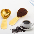 4 Pieces Coffee Scoop Stainless Steel Coffee Scoops Short Handle Tablespoon Measuring Spoons for Coffee Tea Sugar Flour (Golden)